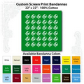 22"x22" Kelly Green Custom Printed Imported 100% Cotton Bandanna
